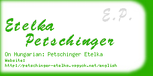 etelka petschinger business card